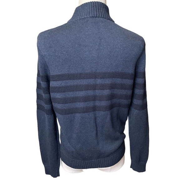 Tahari NEW Mens Quarter Zip Sweater Indigo Heather Size Large - Picture 6 of 9
